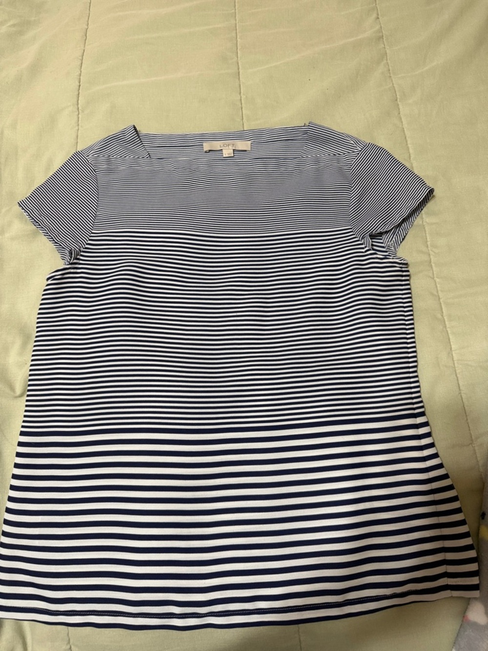 LOFT Navy and White Horizontal Stripe Tee